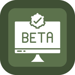 Beta Glyph Green Box Icon