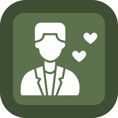 Groom Glyph Green Box Icon