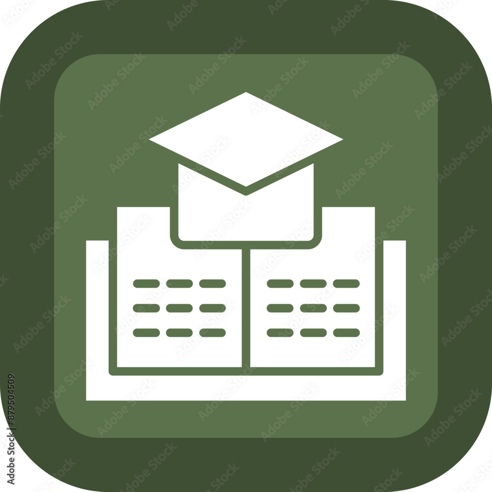 Poster learning glyph green box icon