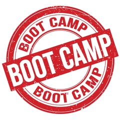 BOOT CAMP text written on red round stamp sign