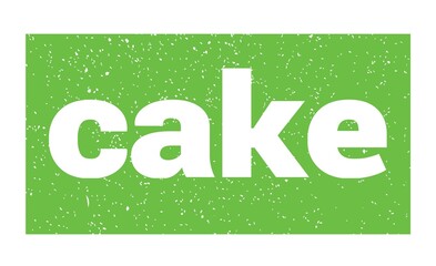 cake text written on green stamp sign.