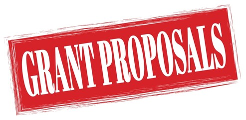 GRANT PROPOSALS text written on red stamp sign.