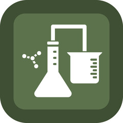 Chemistry Glyph Green Box Icon