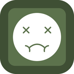 Nausea Vector Glyph Green Box Icon