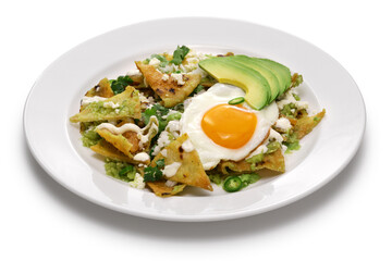 chilaquiles, Mexican breakfast. 
