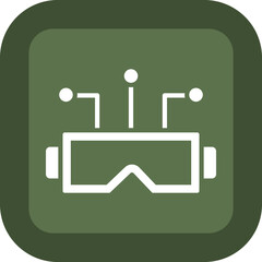 Virtual Reality Vector Glyph Green Box Icon