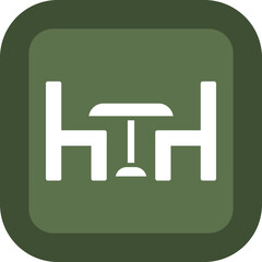 Visit Vector Glyph Green Box Icon