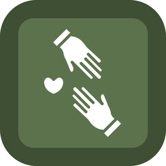 Help Vector Glyph Green Box Icon