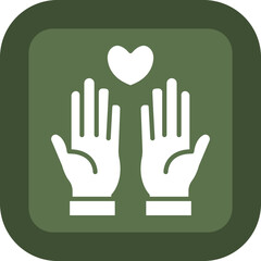 Prayer Vector Glyph Green Box Icon