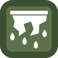 Stalactites Vector Glyph Green Box Icon