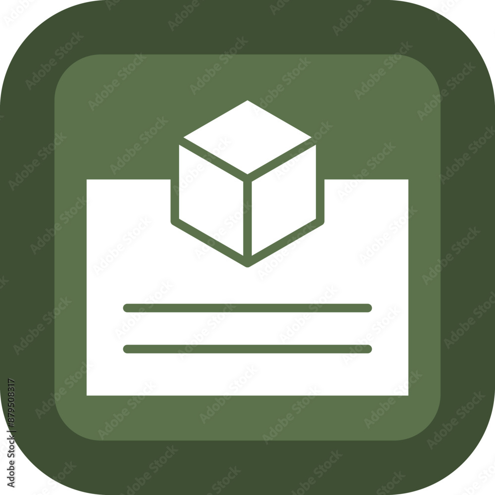 Poster Blueprint Glyph Green Box Icon