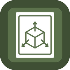 Three Dimensional Glyph Green Box Icon