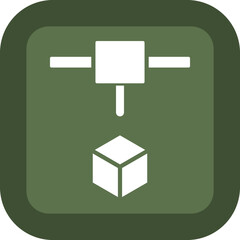 Fixation Glyph Green Box Icon