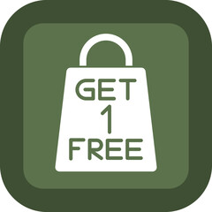 Buy One Get One Free Glyph Green Box Icon