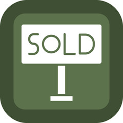 Sold Glyph Green Box Icon