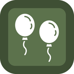 Balloons Glyph Green Box Icon