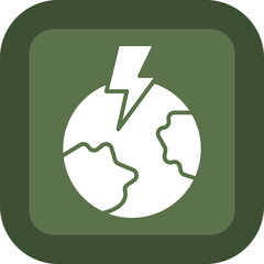 Earth Glyph Green Box Icon