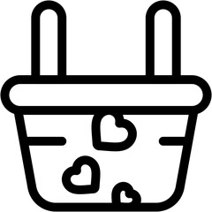 basket, love, heart , love and romance, miscellaneous, valentines day, valentine Icon