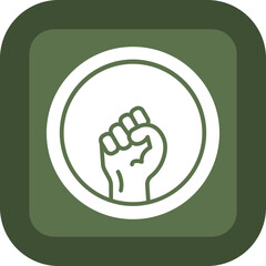 Black Lives Matter Glyph Green Box Icon