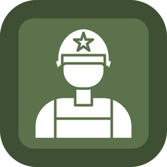 Army Glyph Green Box Icon