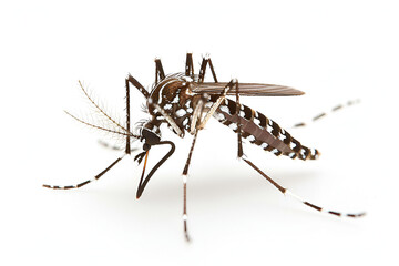 Macro Shot of Mosquito on White Background
