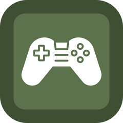 Joystick Glyph Green Box Icon