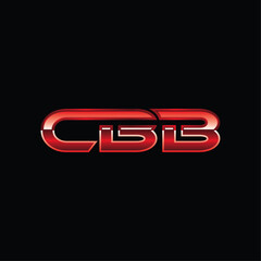 Initial CBB Red Metallic Geometric Business Creative Design Logo