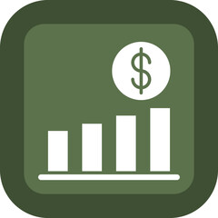 Stock Investment Glyph Green Box Icon