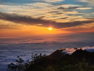 sunset in the mountains