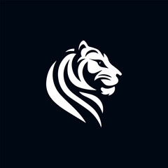 Abstract tiger head design logo. Creative vector illustration perfect for t-shirt prints and branding. Bold and eye-catching.