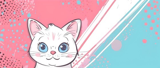 Vibrant Pop Art Styled Quirky Animal Portrait Background for Poster or Banner Design