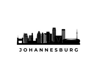 Naklejka premium Vector Johannesburg skyline. Travel Johannesburg famous landmarks. Business and tourism concept for presentation, banner, web site.