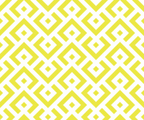 Abstract geometric pattern. A seamless vector background. White and yellow ornament. Graphic modern pattern. Simple lattice graphic design