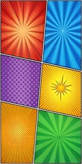 Fototapeta premium a set of six different color burst backgrounds