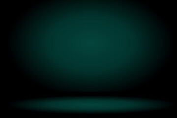 Abstract green background, Empty studio background in green gradient color, Soft smooth blur backdrop like in a room with spot lights shining on the floor or on the stage, vector illustration