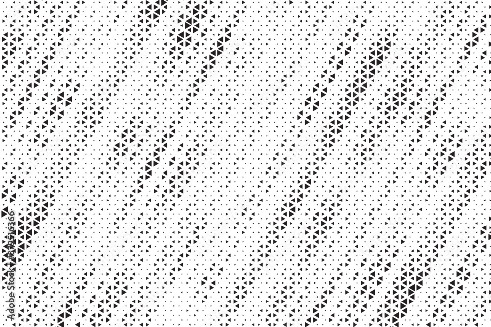 Aufkleber Triangle Shapes Vector Abstract Geometric Technology Oscillation Wave Isolated on Light Background. Halftone Triangular Retro Simple Pattern. Minimal 80s Style Dynamic Tech Wallpaper