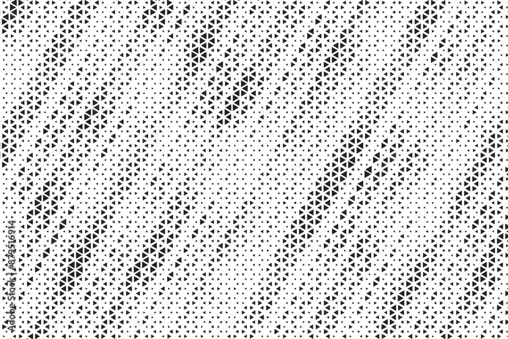 Aufkleber Triangle Shapes Vector Abstract Geometric Technology Oscillation Wave Isolated on Light Background. Halftone Triangular Retro Simple Pattern. Minimal 80s Style Dynamic Tech Wallpaper