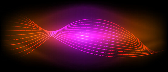 Neon wave lines with blend effect. Vector Illustration For Wallpaper, Banner, Background, Card, Book Illustration, landing page