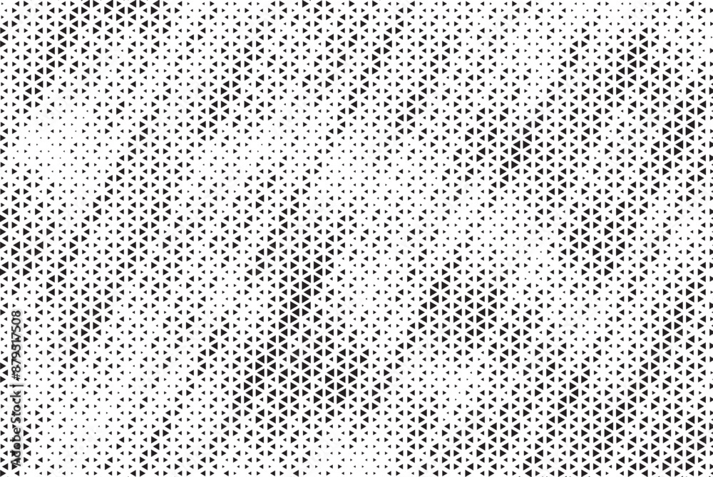 Aufkleber Triangle Shapes Vector Abstract Geometric Technology Oscillation Wave Isolated on Light Background. Halftone Triangular Retro Simple Pattern. Minimal 80s Style Dynamic Tech Wallpaper