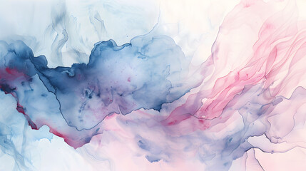Fototapeta premium Abstract watercolor painting with soft pastels, fluid shapes, and delicate textures, perfect for artistic and decorative themes.