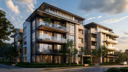 Obraz premium Modern architectural marvel with clean lines, glass facades, and open spaces, representing cutting-edge design and urban development.