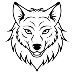 wolf head line art vector illustration graphic design.
