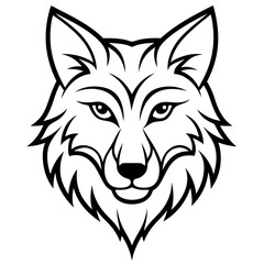 wolf head line art vector illustration graphic design.