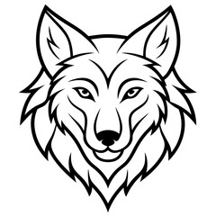 wolf head line art vector illustration graphic design.