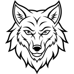 wolf head line art vector illustration graphic design.