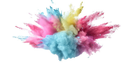 Powder explosion isolated on white background