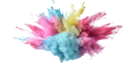 Powder explosion isolated on white background