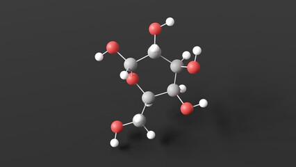 galactose molecule 3d, molecular structure, ball and stick model, structural chemical formula milk sugar