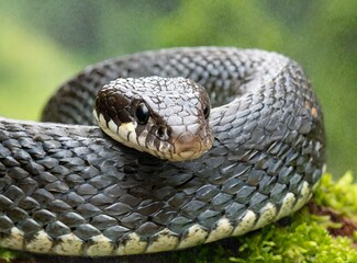 Snake on the wild in Spain. Spanish Fauna. Closeup Photography. European Snake.