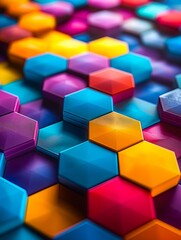 Obraz premium A colorful background with hexagons.